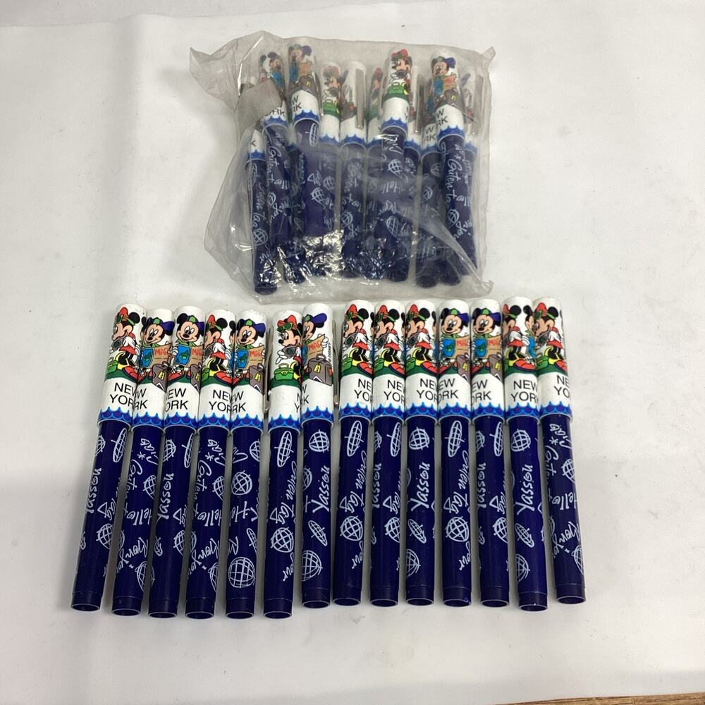 Large Lot Of 26 Disney Mickey Mouse & Minnie Mouse New York Souvenir Pens - New